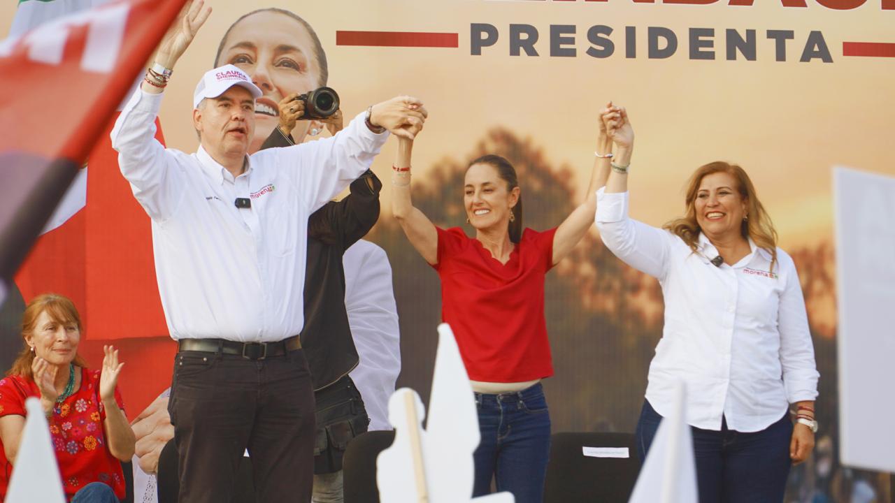 Resaltan Waldo Fernández y Judith Díaz logros de Claudia Sheinbaum durante primer mes de campaña